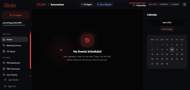 Meeting summarizer with calendar