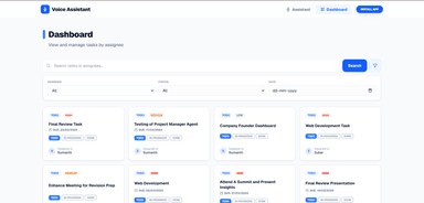 Task Dashboard with project cards