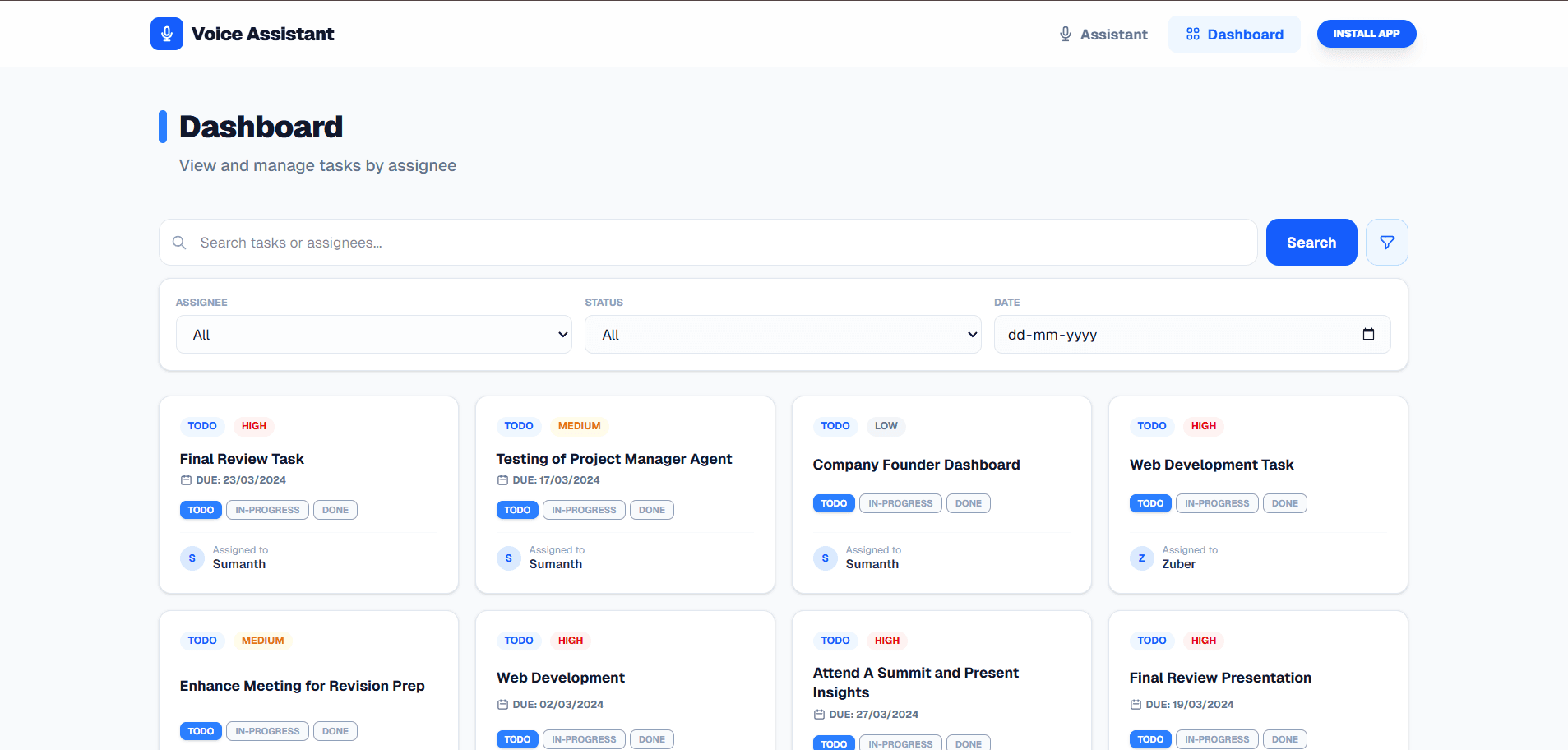 AI Voice Assistant for Task & Project Management